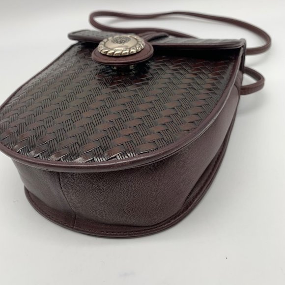 Brighton One World Brown Woven Leather Crossbody - Picture 7 of 12